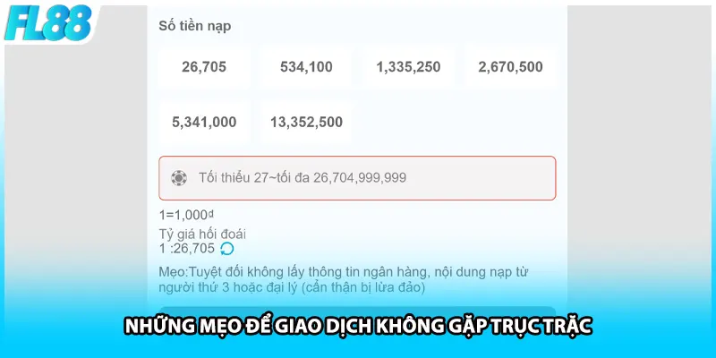 Những mẹo để giao dịch không gặp trục trặc
